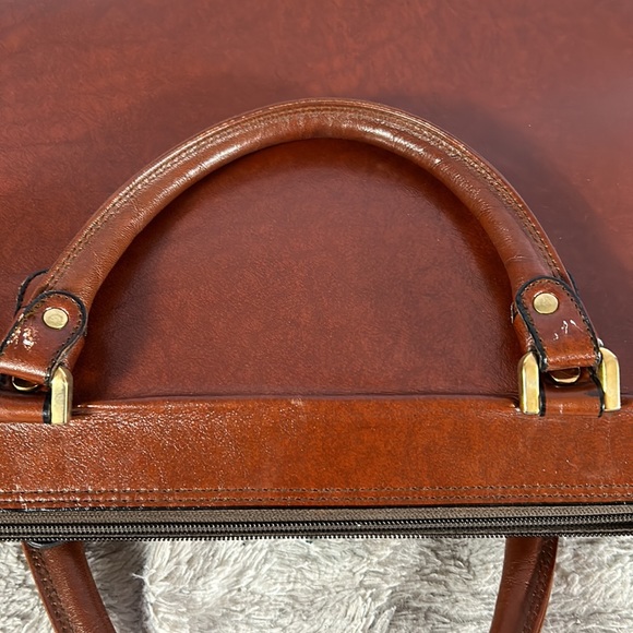 Vintage  Gold Pfeil sport  16” Brown Leather Briefcase Portfolio Document Bag - Picture 10 of 16